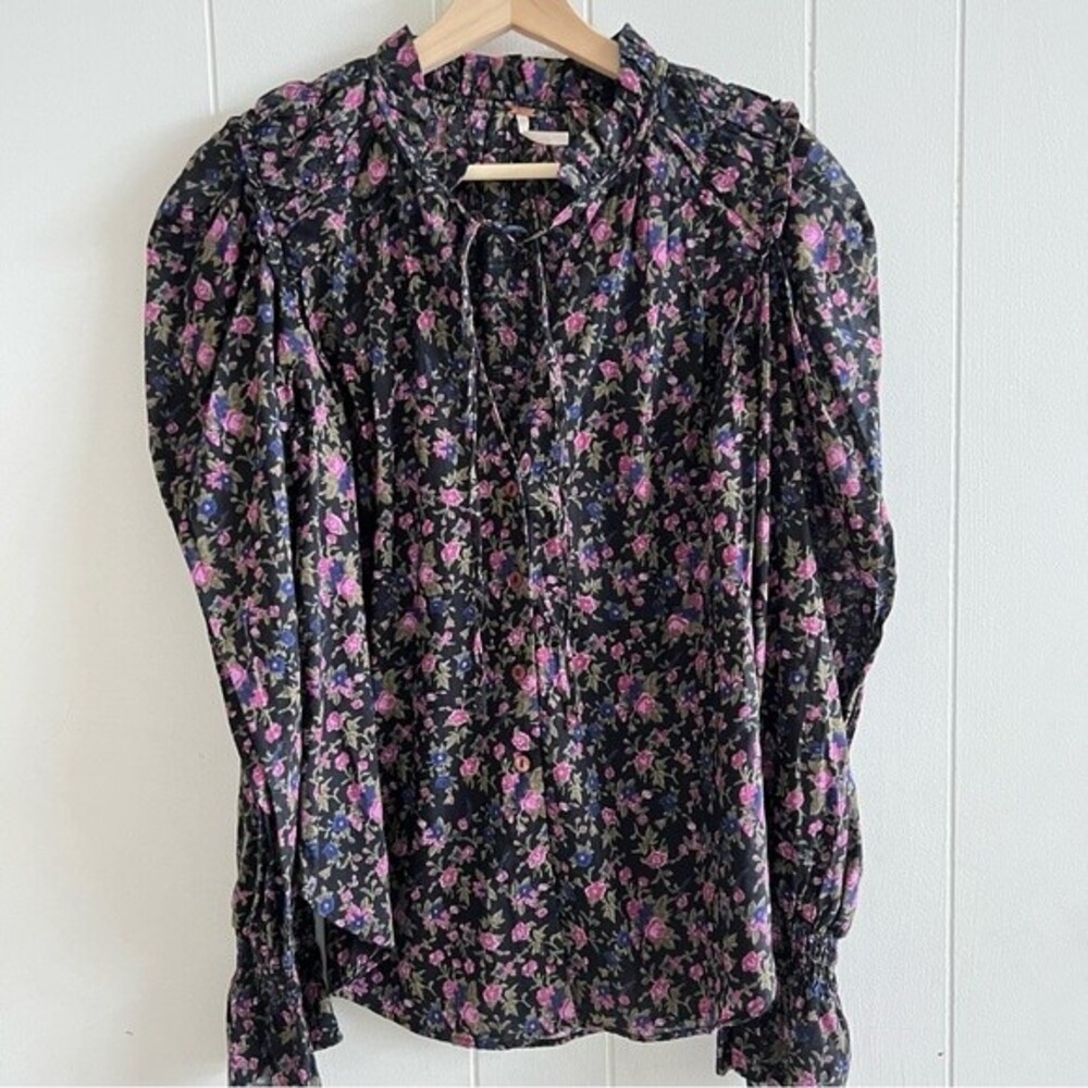 FREE PEOPLE Black Floral Blouse - Picture 8 of 13